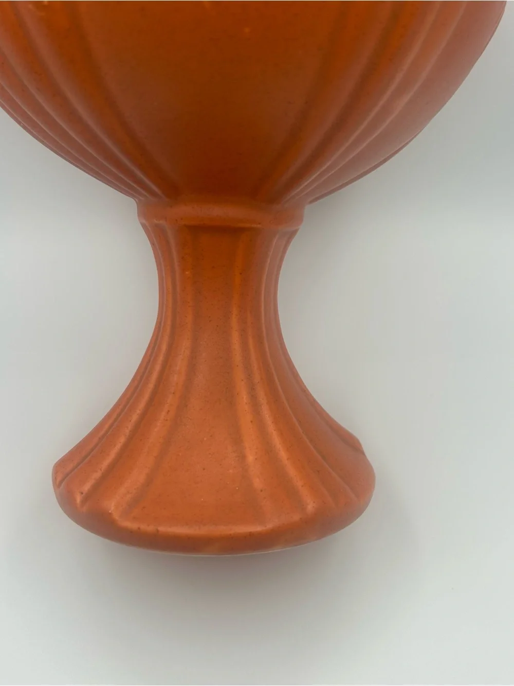 VTG McCoy Pottery Pedestal Sunset Orange Planter Compote #2002 Retro MCM 8” USA